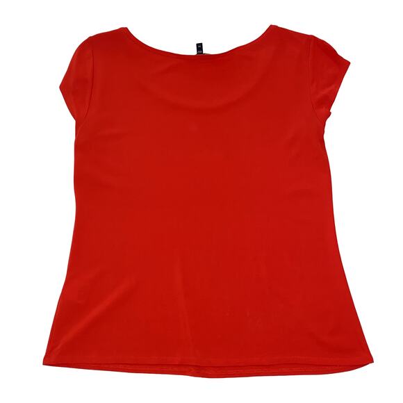 100% Silk Red Short Sleeve Blouse Scoop Neck Top by EILEEN FISHER in XS - Picture 2 of 6